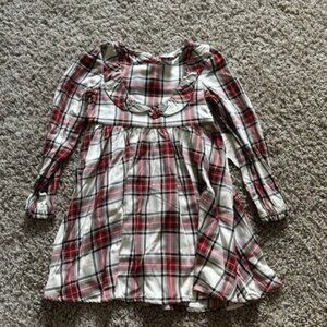 Wonder Nation Plaid Soft Rayon Long Sleeve Dress Toddler Ruffle Trim Size 4T